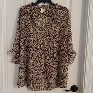 Flowy Cheetah Print Maternity Top - S
